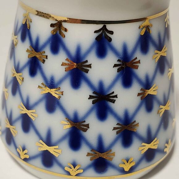 Lomonosov Cobalt Blue Net Open Salt and Pepper Set Mini - Picture 3 of 7